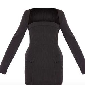 NWT Pretty Little Thing Tailored Woven Long Sleeve Bodycon